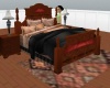 black wooden bed