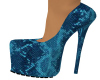 blue snakeskin heels
