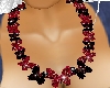 PD}Bfly Necklace/Red-Blk