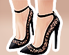 Black Flower Heels