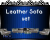 (NM) Leather Sofa Set