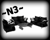 blk and whit sofa set