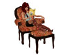 Red paisly reading chair