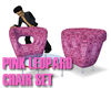 Pink Leopard Chair Set