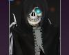 Evil Black Caped Skeleton Halloween Costume Crazy Laugh Monsters