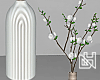 DH.  White Flowers Vase