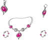 5Pc Pink Jewelry Set