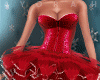 xmas red ruffle dress