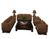 BROWN LEATHER COUCH SET