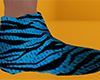 Teal Tiger Stripe Slippers (M)