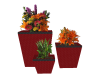 3 Planters With Flowers