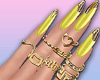 H* Yellow Nails + Rings