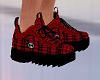 His Red Plaid Sneakers
