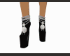 Black silver heels