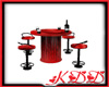 Bar Table in Red and Blk
