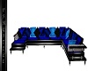 Blue and black couch