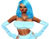 BLUE HALTER TOP