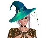 aqua floppy witch hat