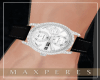 Silver leather watch