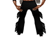 black fringed  slacks