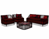 Red Lacquer Sofa Set