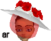 Silver n Red Roses Hat