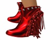 red spiked tassel boot