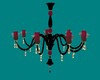 black and red chandelier