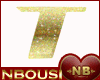 !NB!LETTER T GOLD SEAT 
