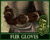 Fur Gloves Brown
