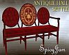 Antq Hall Settee Red