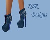 Blue Velvet Boots