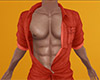 Red Open Denim Shirt (M)