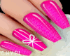 C~NeonPink Bow Nails