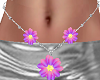 Pink Flowers Belly Chain