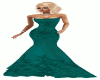 Teal Fit and Flare Gown