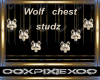 gold wolf chest studs