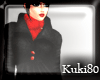 [K80] Black red coat