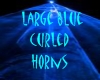 large curled blue horns