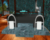 Teal marble tub w/poses