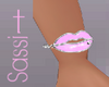 L Pink Lips Bracelet