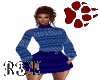 Blue Sweater & Skirt