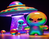 ~D~Rainbow Alien Cutout
