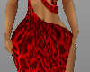 Red  Pattern Sexy Dress
