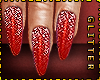 Xmas - Glitter nails Red