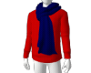 RED BLUE SWEATER SCARF M