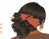 Brown Updo with Flowers
