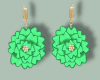 Green Mums Earrings