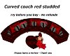 Red couch studded