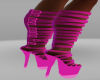pink high strap shoes